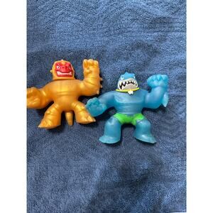 Heroes Of Goo Jit Zu Thrash Tsunami Flex Stretchy Shark  and Golden Blazagon